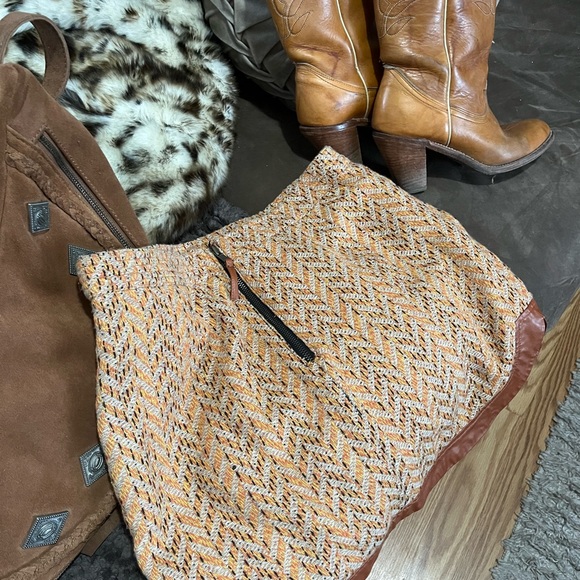 [ VINTAGE ] Herringbone Woven Mini Skirt - Picture 6 of 16